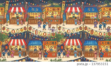 屋台のイラスト 137953151