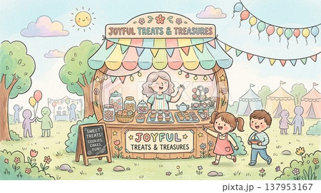 屋台のイラスト 137953167