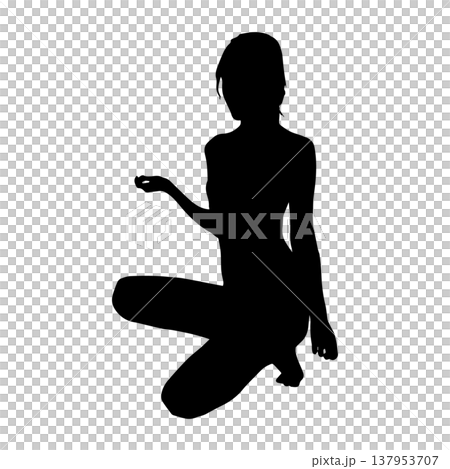 セクシーな女性のシルエットポーズ 137953707