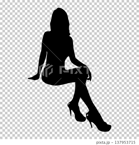 性感的女人剪影姿勢 137953715