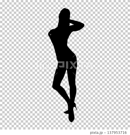 性感的女人剪影姿勢 性感的女人剪影姿勢 137953716