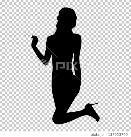 性感的女人剪影姿勢 137953749
