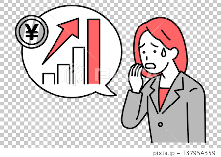Women in suits are unsettled by rising prices. Women in suits are unsettled by rising prices. 137954359