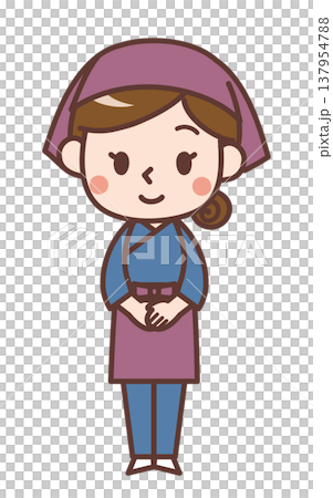 日本餐廳/甜點店的女員工 日本餐廳/甜點店的女員工 137954788