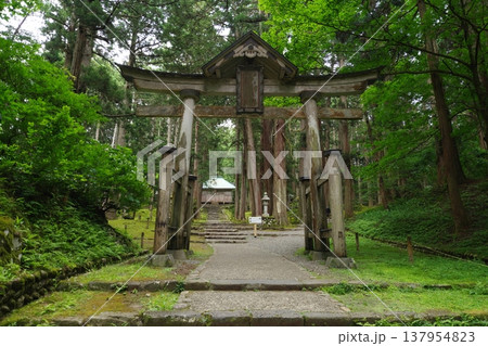 白山平泉寺　二の鳥居と拝殿 137954823