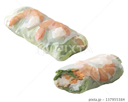 生春巻き（1個と断面） 137955384