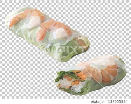 生春巻き（1個と断面） 137955384