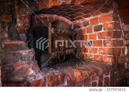 Interior of red brick in old Fort 5 King Frederick William III in Kaliningrad. Russia Interior of red brick in old Fort 5 King Frederick William III in Kaliningrad. Russia 137955652