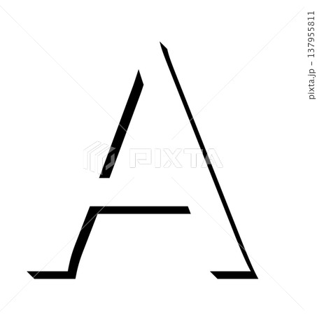 黒い立体文字の「A」影付きデザイン、影文字の黒い「A」タイポグラフィ素材、立体文字で表現した黒色の「 黒い立体文字の「A」影付きデザイン、影文字の黒い「A」タイポグラフィ素材、立体文字で表現した黒色の「 137955811