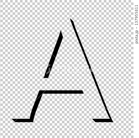 黒い立体文字の「A」影付きデザイン、影文字の黒い「A」タイポグラフィ素材、立体文字で表現した黒色の「 黒い立体文字の「A」影付きデザイン、影文字の黒い「A」タイポグラフィ素材、立体文字で表現した黒色の「 137955811