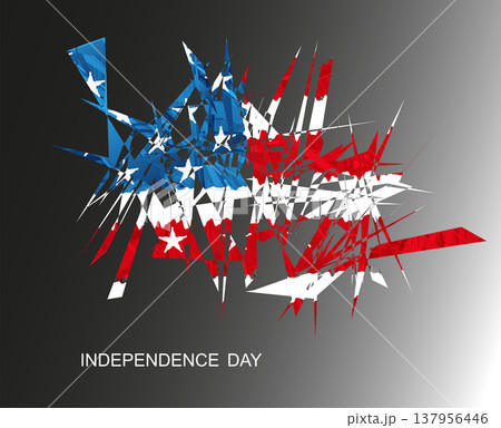 Independence Day. Abstract grunge-style American flag component Independence Day. Abstract grunge-style American flag component 137956446