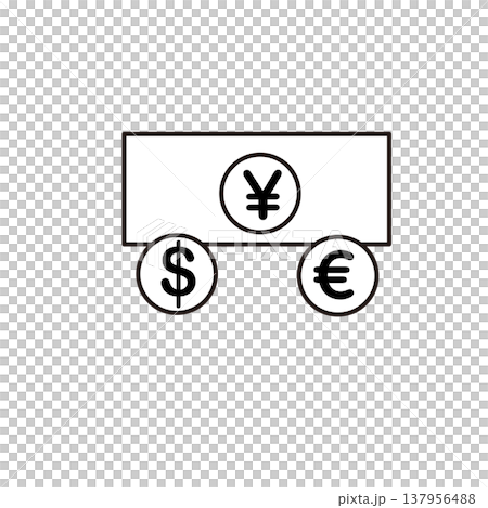 Currency exchange icon (Yen, Euro, Dollar symbols / with the word EXCHANGE) Currency exchange icon (Yen, Euro, Dollar symbols / with the word EXCHANGE) 137956488