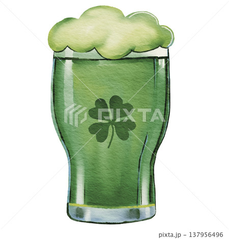 Green Beer Mug Saint patricks day Illustration Green Beer Mug Saint patricks day Illustration 137956496