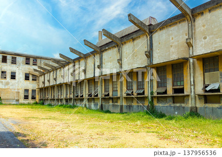 Historical Thai Paper Mill Building in Kanchanaburi, World War II Era Industrial Architecture Historical Thai Paper Mill Building in Kanchanaburi, World War II Era Industrial Architecture 137956536