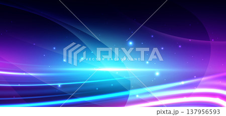 Futuristic abstract background featuring flowing neon light waves. 137956593