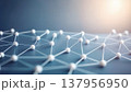 白いノードと線で構成されたネットワーク構造のデジタル背景 137956950