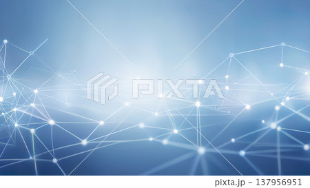 ネットワーク接続を表現した青色のデジタル背景テクノロジーイメージ 137956951