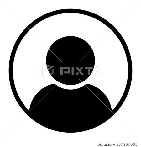 人物マークのシンプルなアイコンイラスト004 人物マークのシンプルなアイコンイラスト004 137957003