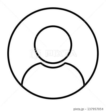 人物マークのシンプルなアイコンイラスト(線画)005 人物マークのシンプルなアイコンイラスト(線画)005 137957054