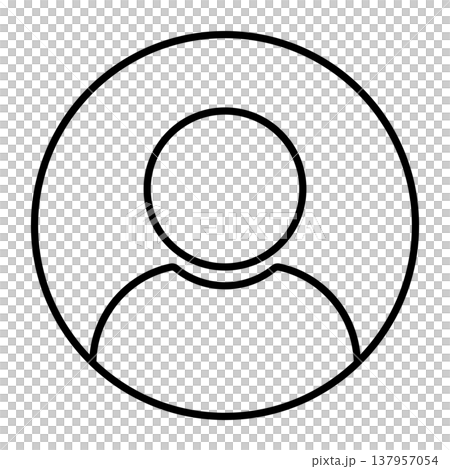 人物マークのシンプルなアイコンイラスト(線画)005 人物マークのシンプルなアイコンイラスト(線画)005 137957054