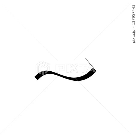 黒い立体文字の「〜」影付きデザイン、影文字の黒い「〜」タイポグラフィ素材、立体文字で表現した黒色〜 黒い立体文字の「〜」影付きデザイン、影文字の黒い「〜」タイポグラフィ素材、立体文字で表現した黒色〜 137957443