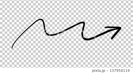 手書きのうねうねした矢印 ベクター 137958119