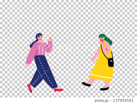 可愛女孩的反應插圖 137958501