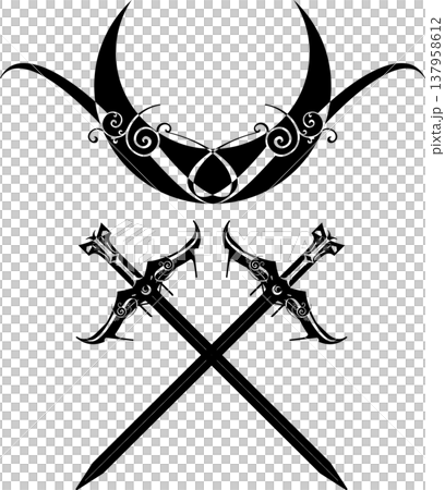 lilith symbol vector tattoo art - moon sword tattoo idea, design, art, logo, eps10 lilith symbol vector tattoo art - moon sword tattoo idea, design, art, logo, eps10 137958612