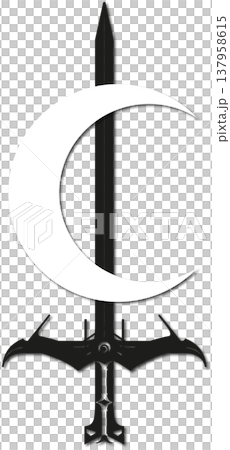 lilith symbol vector tattoo art - White moon black sword tattoo idea, design, art, logo, eps10 lilith symbol vector tattoo art - White moon black sword tattoo idea, design, art, logo, eps10 137958615