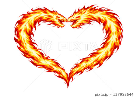 炎の龍神ハートフレーム_AI 137958644