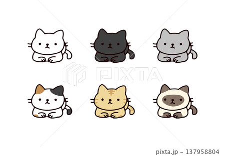 いろいろな種類のネコのイラストセット 137958804