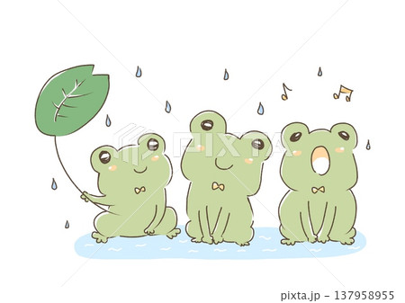 カエルたちと雨 カエルたちと雨 137958955