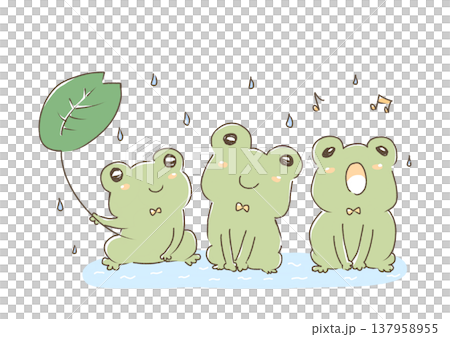 カエルたちと雨 カエルたちと雨 137958955