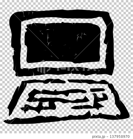 Request for information/computer icon; vector line icon for kindergarten website. 137958970