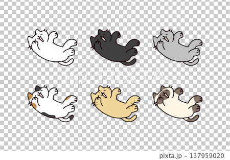 A set of illustrations of various types of affectionate cats. A set of illustrations of various types of affectionate cats. 137959020