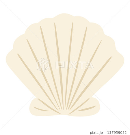 Seashell flat vector icon, cartoon beige mollusk conch, aquatic creature, underwater habitat, nature sea and ocean fauna Seashell flat vector icon, cartoon beige mollusk conch, aquatic creature, underwater habitat, nature sea and ocean fauna 137959032