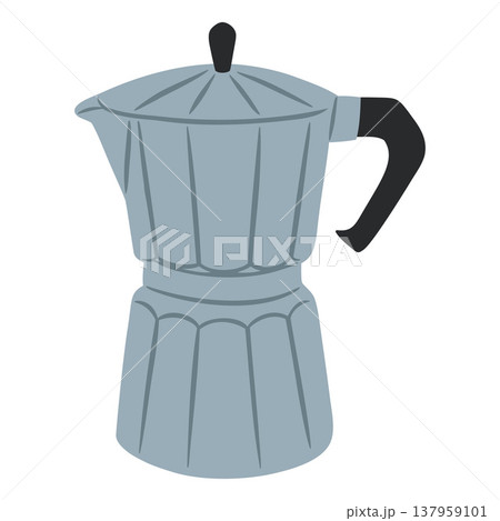 Coffee kettle flat vector icon, teapot, kitchen utensil for making a hot drink, household equipment isolated 137959101