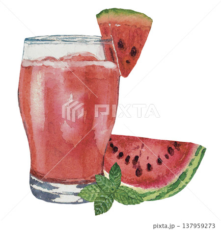Watermelon Juice with Slice Illustration Watermelon Juice with Slice Illustration 137959273