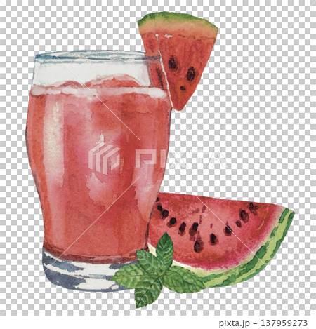 Watermelon Juice with Slice Illustration Watermelon Juice with Slice Illustration 137959273