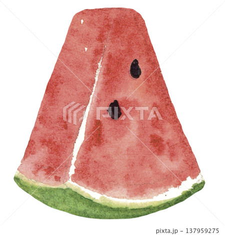 Watermelon Slice Illustration Isolated on Dark Background 137959275