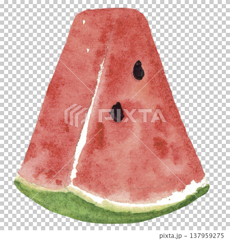Watermelon Slice Illustration Isolated on Dark Background 137959275