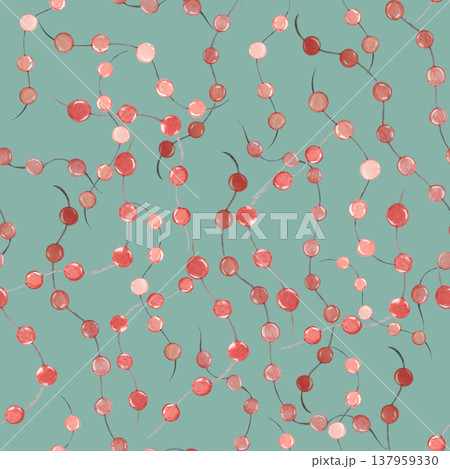 red bead seamless pattern watercolor illustration red bead seamless pattern watercolor illustration 137959330
