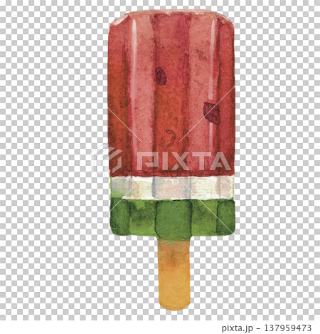 Watermelon Popsicle Ice Cream Illustration Watermelon Popsicle Ice Cream Illustration 137959473