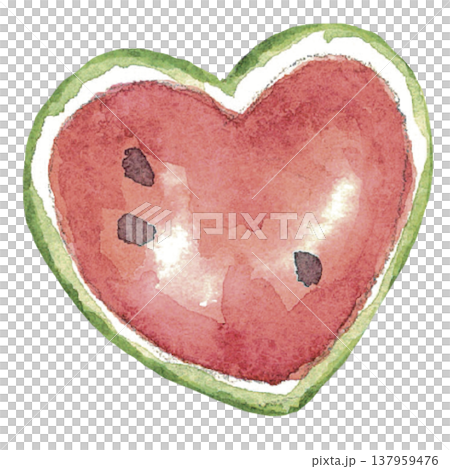 Heart Shape Watermelon Illustration 137959476