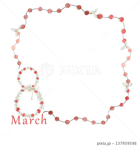 8 march border-frame watercolor 137959598