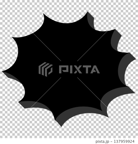 A three-dimensional black spiky speech bubble A three-dimensional black spiky speech bubble 137959924