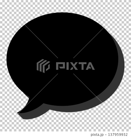 Three-dimensional black circular speech bubble 137959932