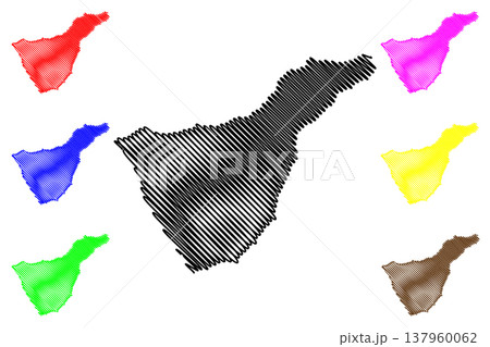Tenerife island (Kingdom of Spain, Canary Islands) map vector illustration, scribble sketch Tenerife map Tenerife island (Kingdom of Spain, Canary Islands) map vector illustration, scribble sketch Tenerife map 137960062