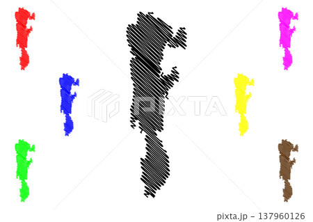 Tjome island (Kingdom of Norway) map vector illustration, scribble sketch Tjome map 137960126