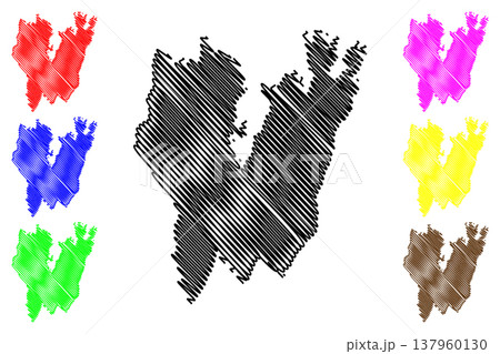 Torso island (Kingdom of Sweden, lake Vanern) map vector illustration, scribble sketch Torso map Torso island (Kingdom of Sweden, lake Vanern) map vector illustration, scribble sketch Torso map 137960130